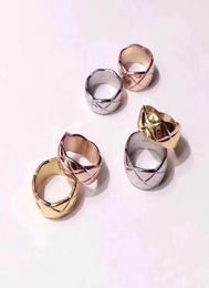 fashion designer Jewellery women wedding rings stainless steel gold ring Twill cut men and women couple ring fashion wild no allergi7337742