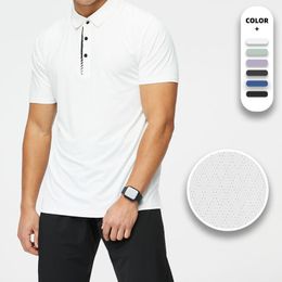 lu Outdoor Mens Sport Polo Shirt Mens Quick Dry Sweat-wicking Short Top Men Wrokout Short Sleeve R511 4XL