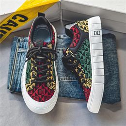 Casual Shoes Spring Summer Men's Designer Prints Canvas Breathable Fashion Sneakers Men Hip Hop Luxury Man Flat Skateboard