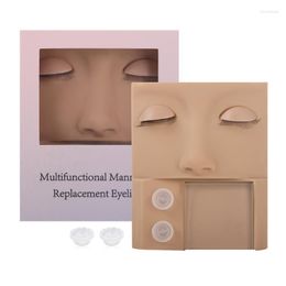 False Eyelashes Lash Grafting Practice Mannequin Fake Face Silicone Model Eyelash Head With Replacement Eyelid Kit Supplies Makeup ToolFalse