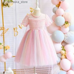 Girl's Dresses Baby Girls Dress Toddler Summer Elegant Dress With Cloak Children 2 3 4 5 6 7 8 9st Kids Princess Dress Birthday Party Clothes Q240418