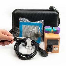 Accessories Electric enail quartz banger Wooden box Coil Heater E Nail Smoking kit silicone pad