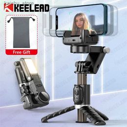 Selfie Monopods Desktop Gimbal Stabilize with Wireless Remote Selfie Stick Tripod with Fill Light for HUAWEI iPhone Smartphone Cell Phone Y240418