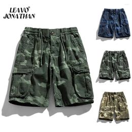 Men's Shorts 2024 Summer Brand Men Pure Cotton Print Causal Multi-Pocket High Quality Male Knee Length Short Drop