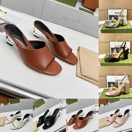 High Heels Dress Shoes For Womens Ladies Female Fashion High-heel Designer Sneakers Black White Golden Chunky Sole Sandals des chaussures