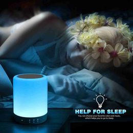 Portable Speakers KPR Night Light Bluetooth Speaker Portable Dim Colour Night Light Best Gift for Men Women Teena Gers Kids Sleep Aid