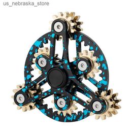 Novelty Games New multi gear rotating Fidget rotating boy gift with nine teeth Connexion finger tip gyroscope for children and adults toys Q240418
