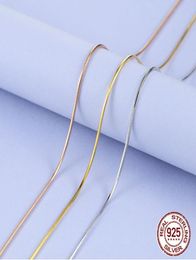 100% 925 Sterling Silver 1mm Chain Necklace For Women , / Gold Fine Jewlery Men 40cm,45cm,50cm,55cm,60cm,70cm Chains7484840