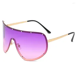 Sunglasses Fashion Steampunk Oversized For Women Trends Punk Y2k Sun Glasses Men 2000'S Design Eyewear UV400