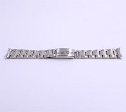 CARLYWET 19 20mm Stainless Steel Silver Middle Polish Hollow Curved End Solid Screw Links Watch Band Strap Old Style Bracelet266c5508704