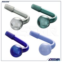 Smoking funnel Pyrex Curved Glass Pipes Original Oil Burner Pipe 14mm Male glass Clear Quality Tube Handmade for Wax Concentrate