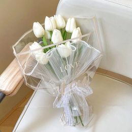Decorative Flowers 10 Pieces Tulips Artificial Bunch Home Decor Tulip For Decoration Wedding Bridal Bouquet Fake
