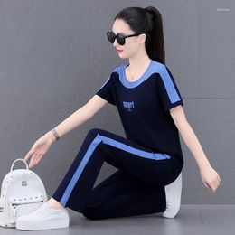 Women's Two Piece Pants 2 Summer Sports Suit For Women Pant Sets Shirt And Korean Vacation Outfits Elegant Peice