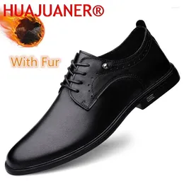 Casual Shoes British Luxury Men Classic Business Formal High Quality Retro Genuine Leather Oxford Dress Male Warm Winter