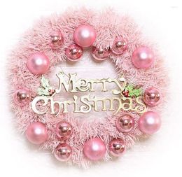 Decorative Flowers Pink Christmas Wreaths For Front Door Sign Decor Outdoor Wreath Tree Hanging Outside Decorations