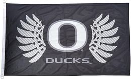 Oregon Ducks Wings flag Black 3x5FT 150x90cm Printing 100D polyester Indoor Outdoor Decoration Flag With Brass Grommets Shipp202k1530395