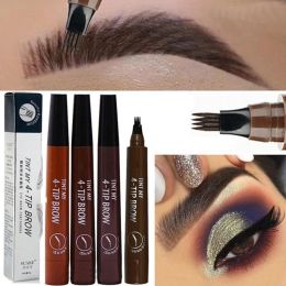 Enhancers Lazy Eyebrow Enhancers Tint Eye Makeup 3D Brow Tattoo Liquid Ink 4 Fork Eyebrow Pen Natural Colour Waterproof Female Makeup