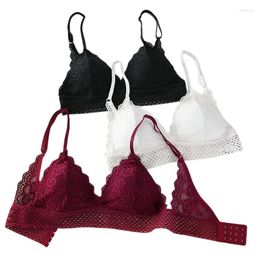 Bras Floral Lace Bralette Girls Non-Wire Push Up For Women Soft Sexy Intimates Brassiere V-neck Lingerie Female Underwear