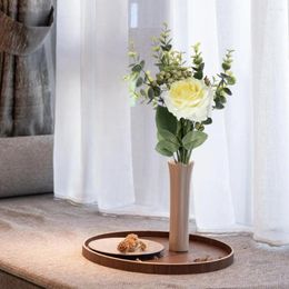 Decorative Flowers Artificial Fake Elegant Roses Eucalyptus Centerpiece Decor For Home Room Coffee Kitchen