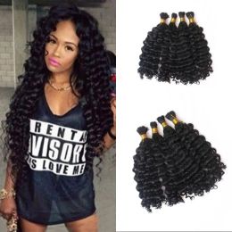 Bulks Human Braiding Hair Bulk No Weft Deep Wave Bulk Hair For Braiding Brazilian Human Hair Crochet Braids FDSHINE