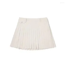 Gym Clothing Women's Classic Monochromatic Golf All-Match Sports Casual Skirt Anti-Running Pleated Selling 2024