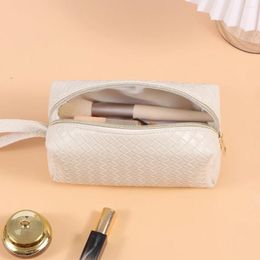 Cosmetic Bags Women Retro Weave Bag Trumpet Makeup Multi-function Beauty Case Portable Waterproof Washbag