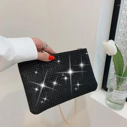 Totes Women's Bags Rhinestones Bling Women Shoulder Small Diamond Design Chain Handbag Luxury Square Crossbody Bag Purse