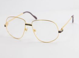 High Quality Gold Eyeglasses Mens Large Square eye glasses Women men039s glasses with box C Decoration gold frame glasse6280395
