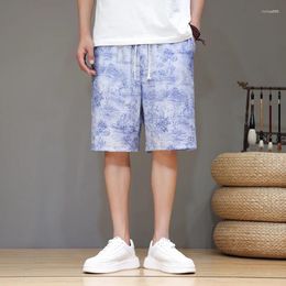 Men's Shorts Loose Pants Drawstring Chinese Printed Pattern Sports Outdoor Weekend Street Fashion Men Plus Size 5XL