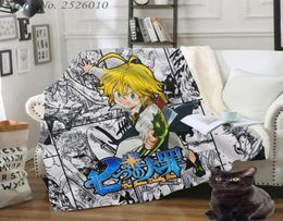 Throw blanket The Seven Deadly Sins 3D Velvet Plush Blanket Bedspread For Kids Girls Sherpa Blanket Couch Quilt Cover Travel 104663437