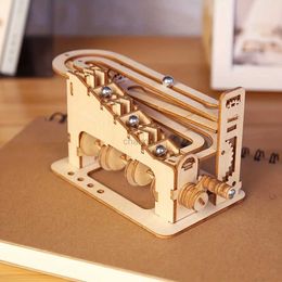3D Puzzles Climbing Drive Model Assembling Jigsaw Puzzle 3D Wooden Puzzle Mechanical Track BallEducational toys Wooden crafts decoration 240419