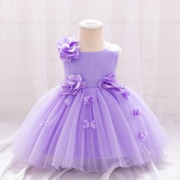 Girl Dresses Flower Baby Party For Girls Toddler 1st Birthday Wedding Ball Gown Tulle Born Princess Dress Summer Clothes