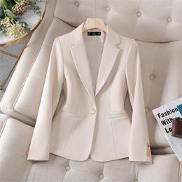 Women's Suits Fashion Office Ladies Blazer Women Formal Jacket Long Sleeve Khaki Apricot Black Female Business Work Wear Coat Autumn