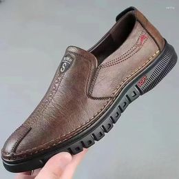 Casual Shoes Mens Leather Slip On Soft Loafers Non Breathable Driving Flats Spring Walking Office Work Mocassin Homme