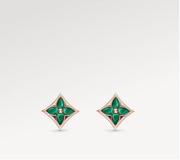 Luxury Star Ear Stud Rose Gold White and Green Momnth-Of-Pearl High Quality Women Earrings Designers Best Christmas Jewelry