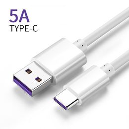 5A Super laddningskabel för Huawei Samsung USB -kabel Typ C -kabel USB 3 1 Typec Snabbladdningskablar