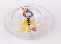San Valentien Key Pendant In Rose Gold Vermeil With Gemstones Andy Jewel 9153045403014002