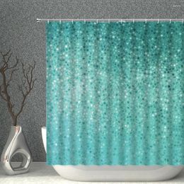 Shower Curtains Small Dot Curtain Turquoise Decoration Mosaic Tile Star Shape Simple Personality Creative Bathroom Accessories