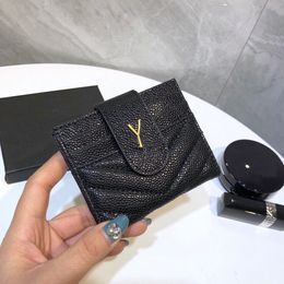 Fashion Womens Designer Wallet Leather Card Holder Luxury Purses Gift Credit Cardholder Y Letter Short Purse Luxurys Mini Wallets With Box