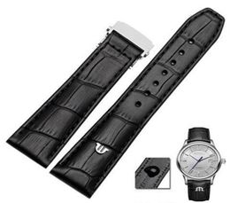 Watch Bands TOP Genuine Leather Watchband For MAURICE LACROIX Watches Strap Black Brown 20mm 22mm With Folding Buckle Bracelet299i9151165