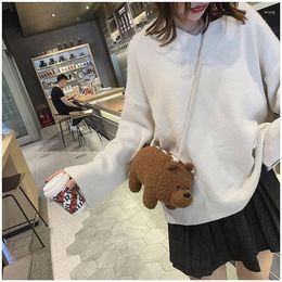 Shoulder Bags Cartoon Doll Bear Plush Bag 2024 Girl Heart Messenger Female Fashion Student One Wholesale