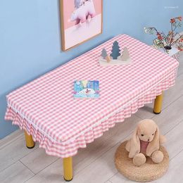 Table Cloth Plaid Mediterranean Kindergarten PVC Wash-free Students Waterproof Oil-proof Tablecloth Rectangular Cover Gray22