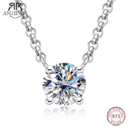 Pendant Necklaces AnuJewel D Colour 1ct 2ct 3ct Moissanite Diamond 18K Gold Plated Pendant Necklace For Women Anniversary Gifts Wholesale 240419