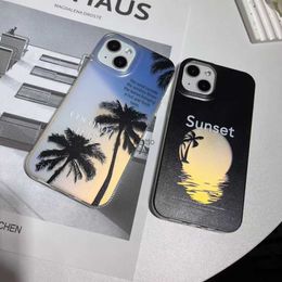 Cell Phone Cases Personalised Sunset Coconut 14 Pro Case iPhone 13/12/Promax 14/13 Cover H240419