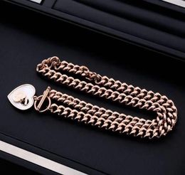 luxury designer Jewellery women necklace brand T necklace white double love pendant necklace stainless steel rough chain7567054