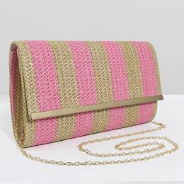 Bag Woven Straw Envelope Clutch Handbag Women Bags Boho Summer Beach Wallet Flap Purses Crossbody Shoulder Messenger