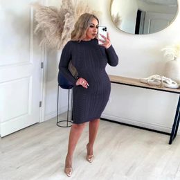 Casual Dresses 2024 Winter High-end Young Sexy Club Hollow Out Sweater Dress Full Sleeve Backless High Waist Women Long Pencil