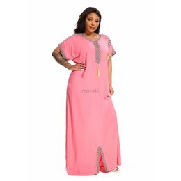 Ethnic Clothing 2024 PlusSize Cover Caftan Traditional short sleeve Dress cotton kaftan beach home abaya African dresses for women d240419