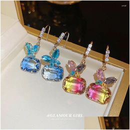 Dangle Chandelier Earrings Womens Trendy Colorf Crystal Jewellery Classic Exquisite Butterfly Earring Delicate Cubic Zirconia Eleg Dhrhd