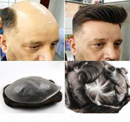 Natural Human Hair Toupee for Men With 100 Human Hair 002003mm Ultra Thin Skin Vlooped Hair System Replacement5785813